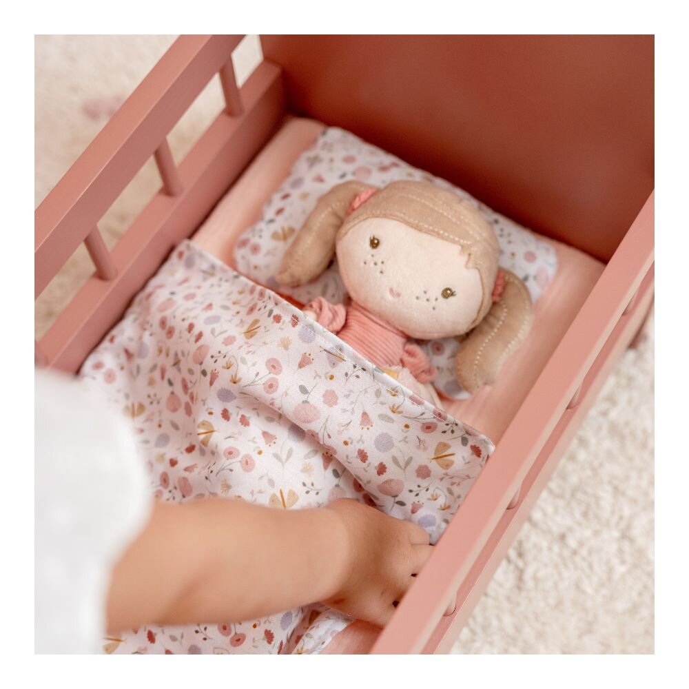 Wooden Doll Bed with Blanket Set