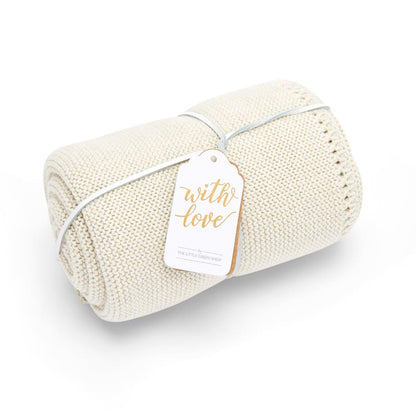 Snuz Organic Knitted Cellular Baby Blanket -Linen