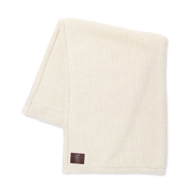 Snuz Organic Knitted Fleece Baby Blanket -Linen