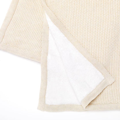 Snuz Organic Knitted Fleece Baby Blanket -Linen