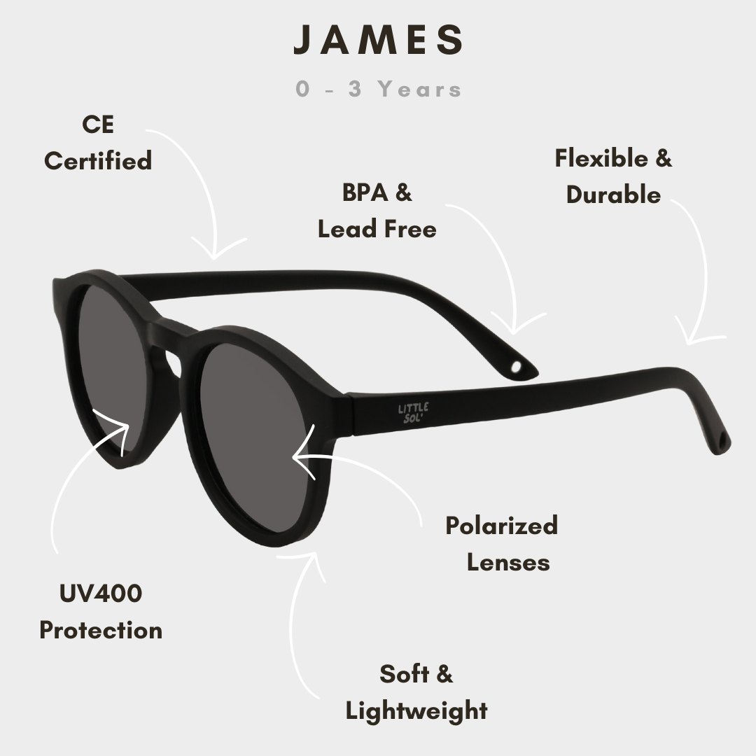 James - Black Baby Sunglasses