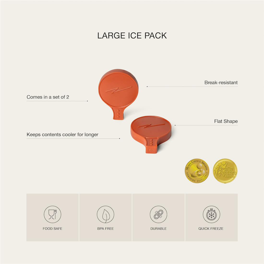 Ice Packs Large Set of 2 Bat