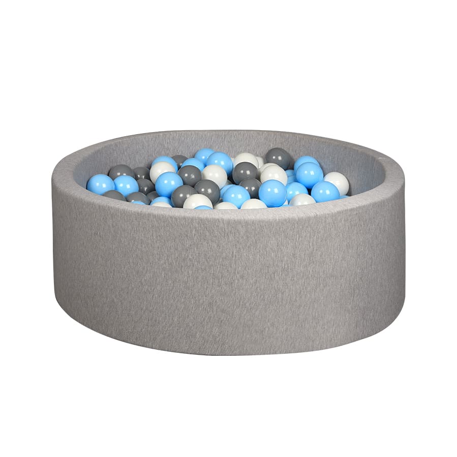 Light Grey Ball Pit - Blue/Grey/White Balls - Light Grey