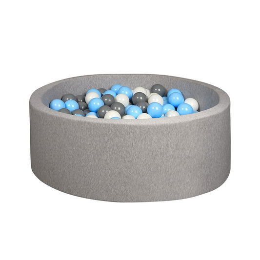 Light Grey Ball Pit - Blue/Grey/White Balls - Light Grey