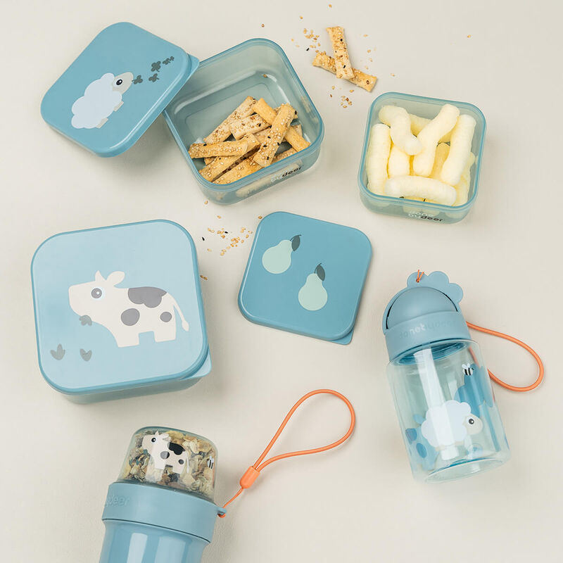 Snack Box Set 3 Pcs Tiny Farm Blue