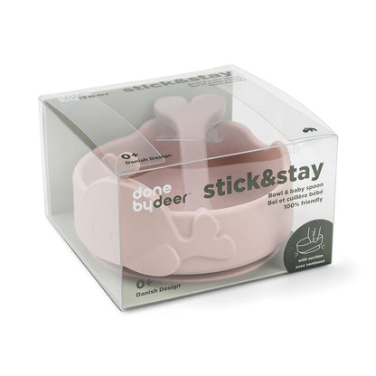 Silicone Stick&Stay Bowl & Baby Spoon Wally Powder