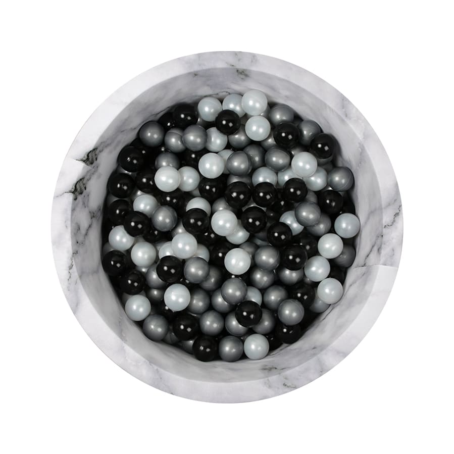 Marble Ball Pit - Silver/Black/Pearl Balls - Marble