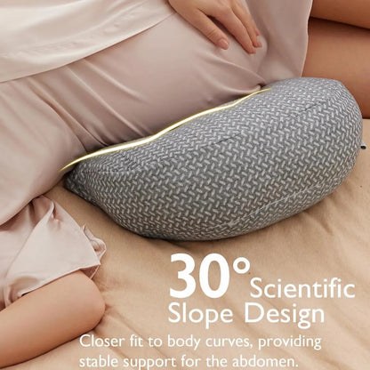 Portable Maternity Pillow for Side Sleeper, Support for Back, Belly, Hips