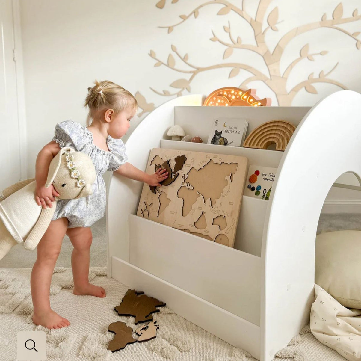 Montessori bookshelf 3 in 1 - White