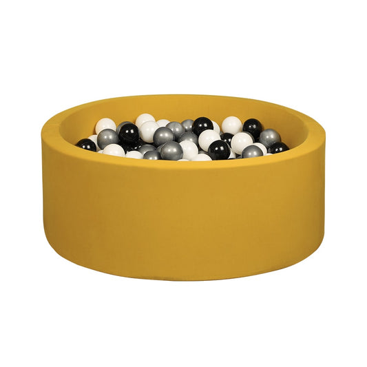 Mustard Ball Pit - Silver/Black/White Balls - Mustard
