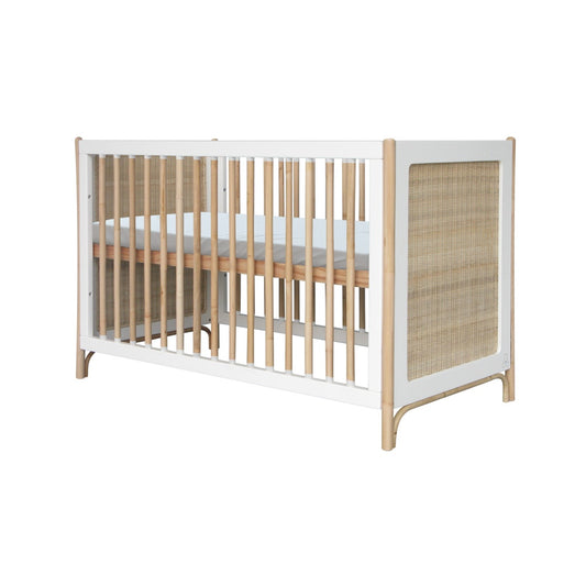 Oceania Rattan Evolutive Bed 60 X 120 - Neige - PRE ORDER