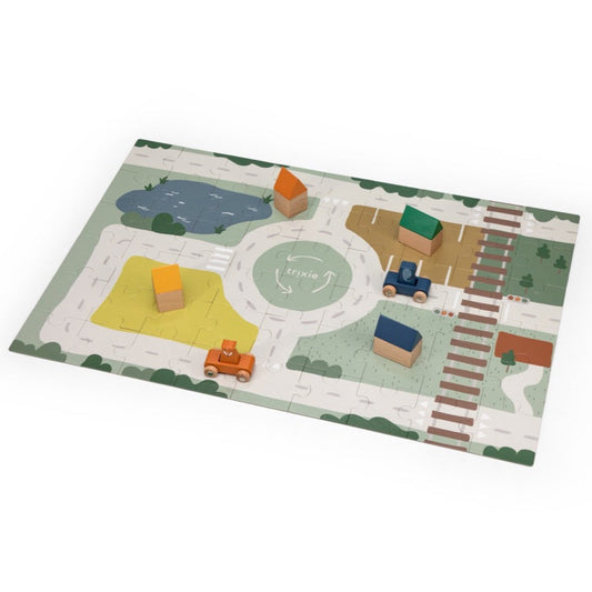 Wooden Road Puzzle With Accessories