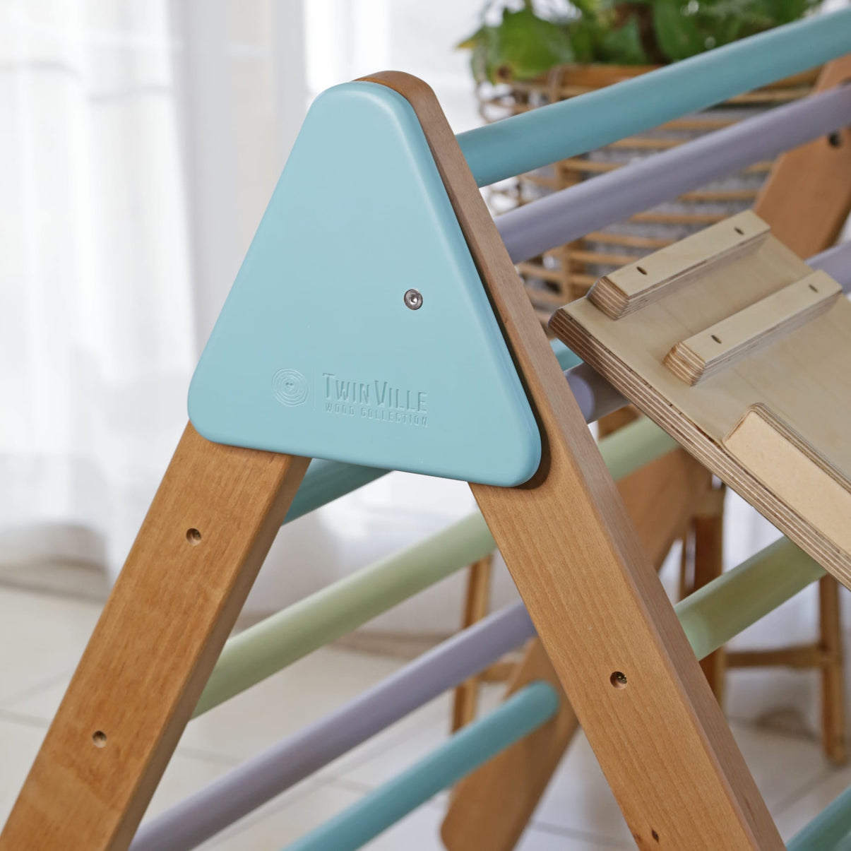 Pikler Triangle + Dual Sided Ramp - Pastel
