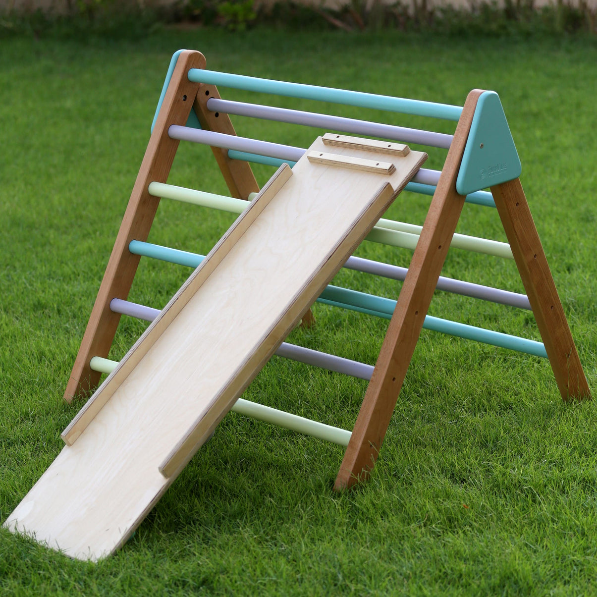 Pikler Triangle + Dual Sided Ramp - Pastel