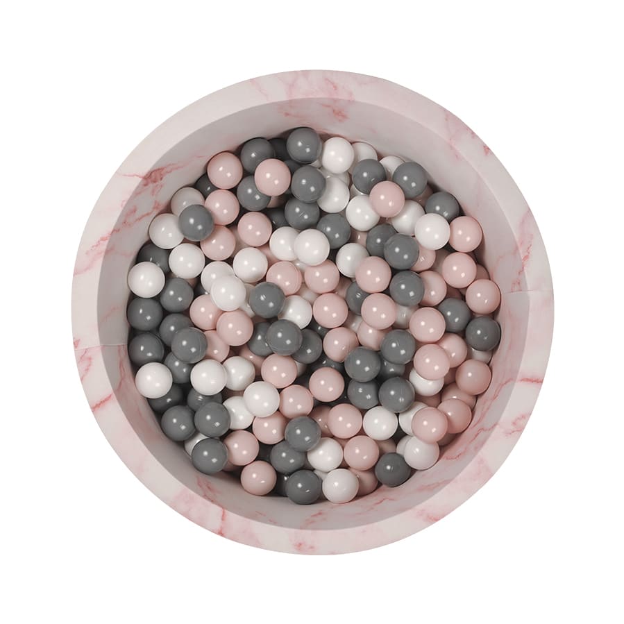 Pink Marble Ball Pit - Powder/Grey/White Balls