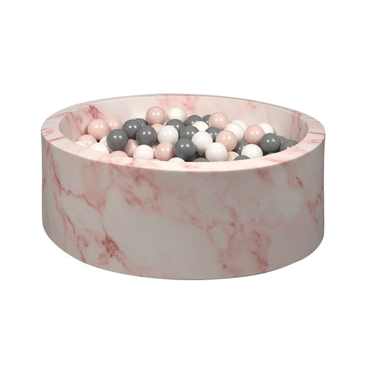 Pink Marble Ball Pit - Powder/Grey/White Balls