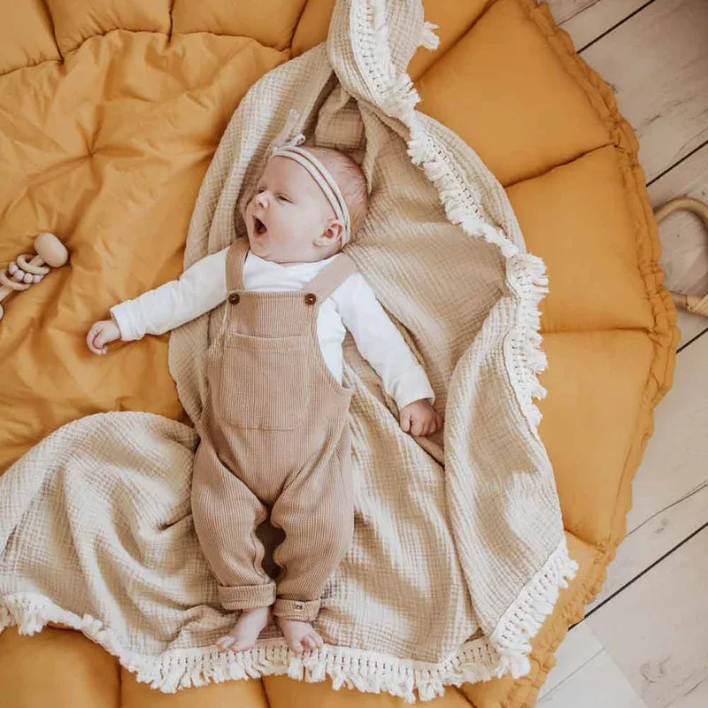 Bloom Organic Playmat and Storage Bag - Mustard Chai Tea