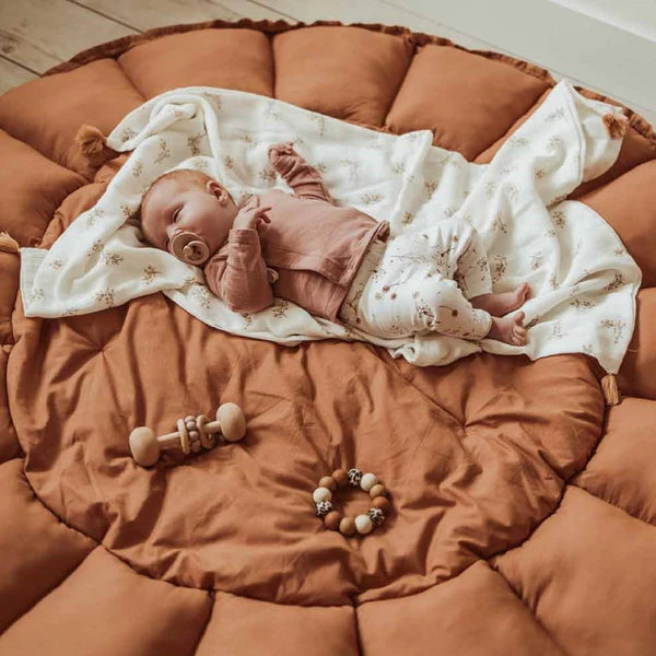 Bloom Organic Playmat and Storage Bag - Tawny Brown