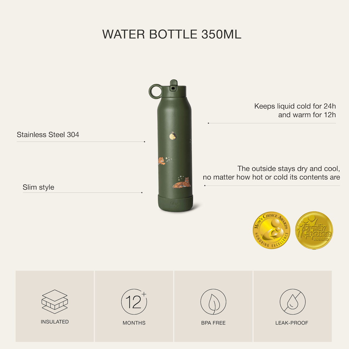 2023 Stainless Steel Water Bottle 500ml