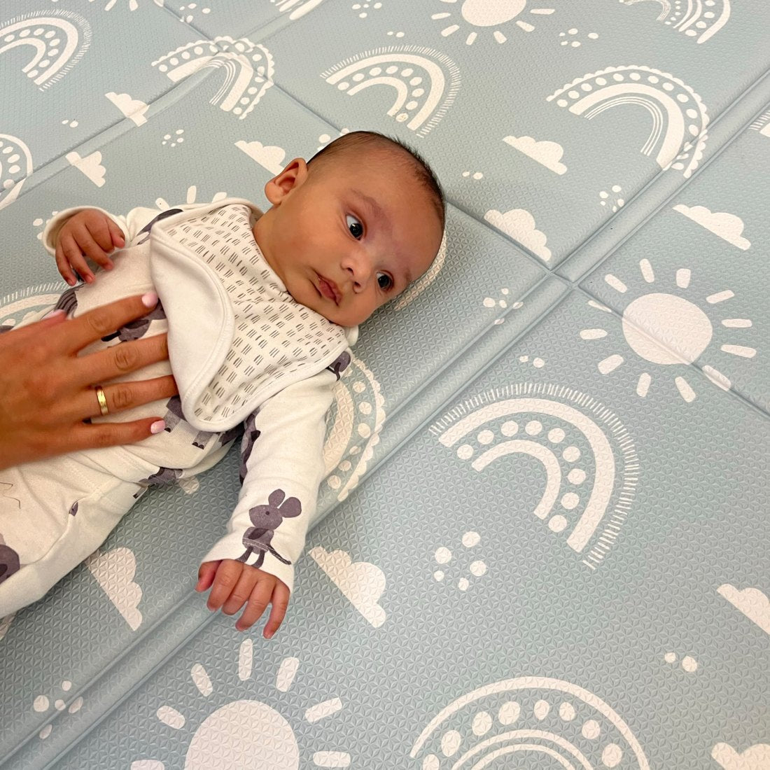 Rainbow Confetti Foldimat Playmat 130X130Cm