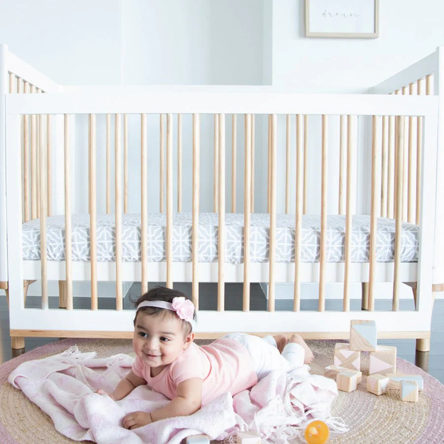 Riya Cot - White/Beech