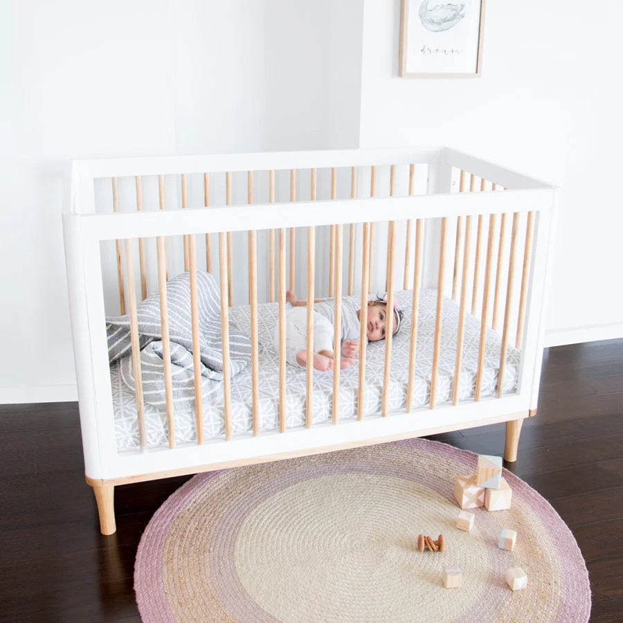 Riya Cot - White/Beech