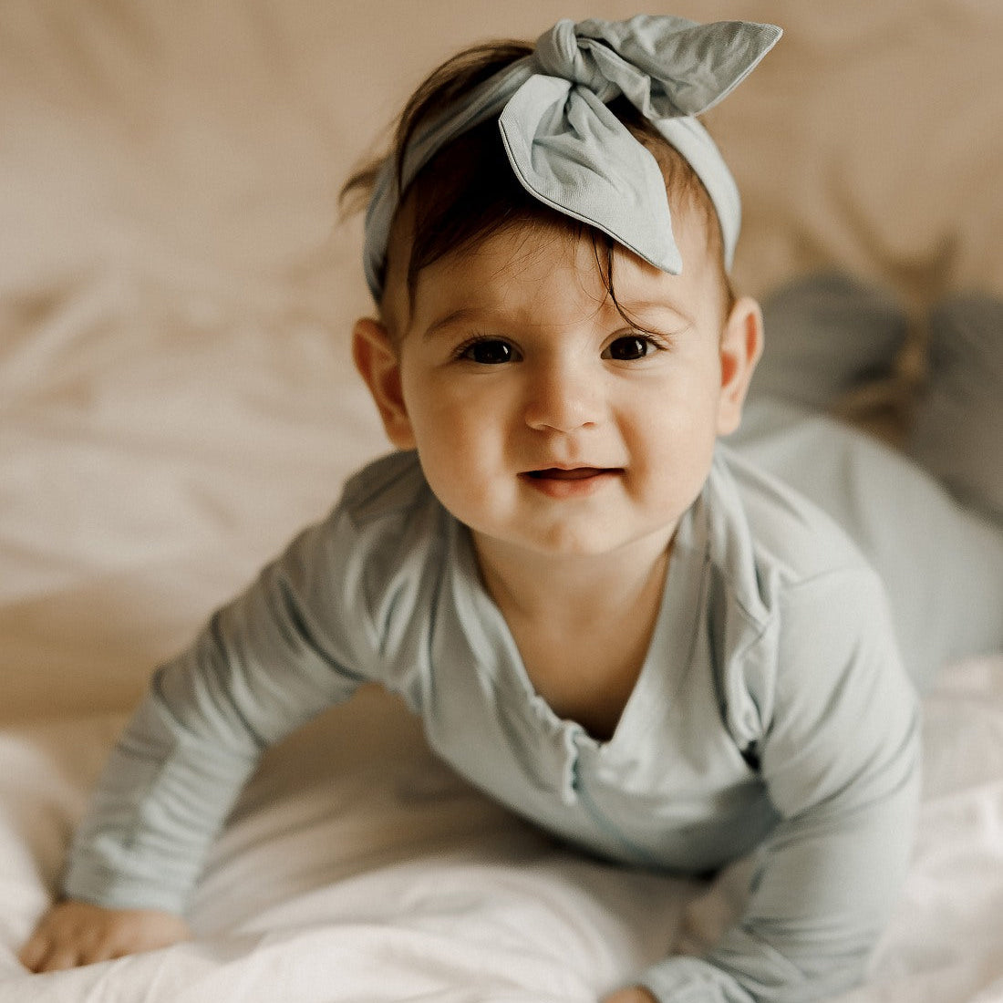 Baby Bow Headband Blue