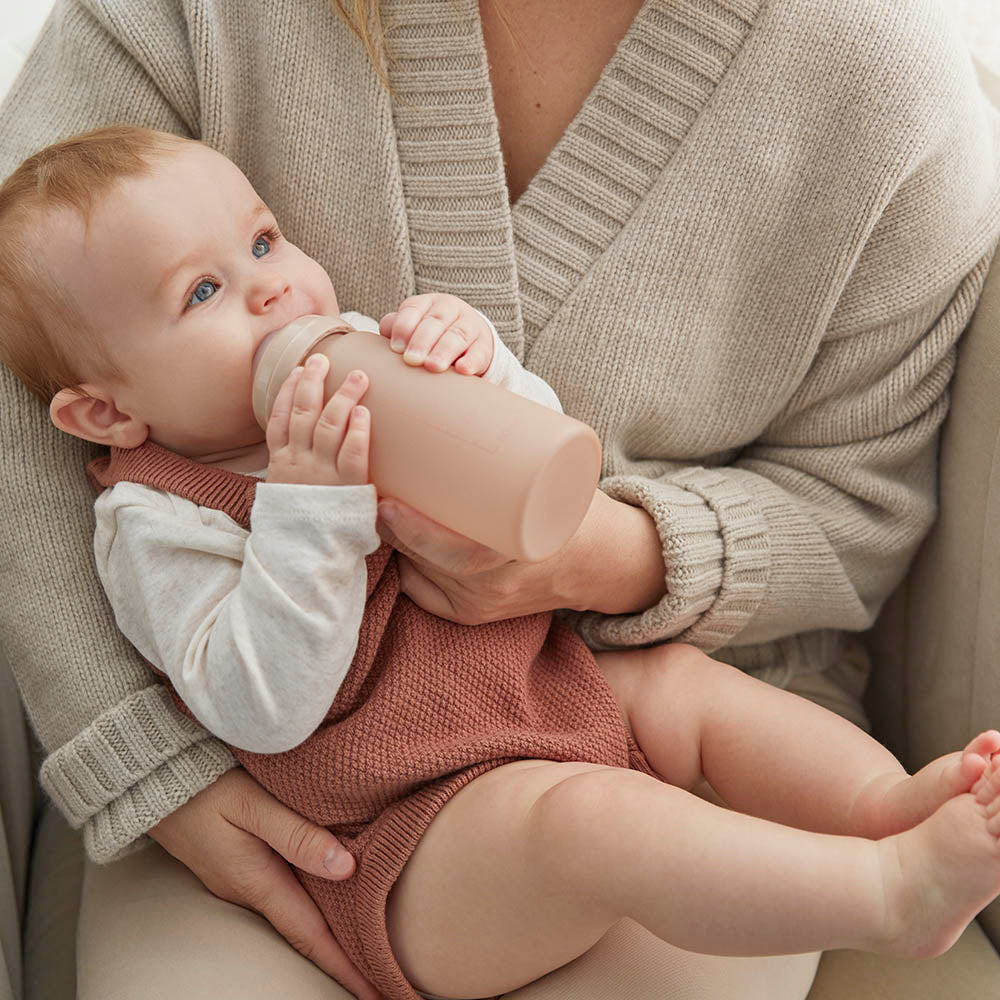 Glass Feeding Bottle Blushing Pink