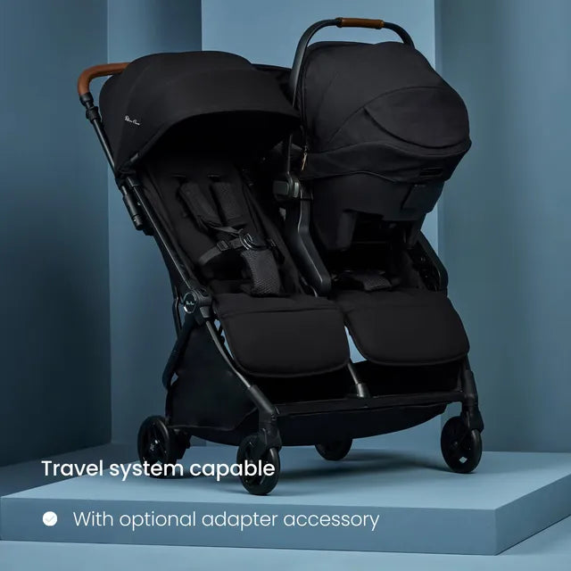 Donkey 5 Twin Complete Me Travel System -GRAPHITE/STORMY BLUE (باللغة الإنجليزية)
