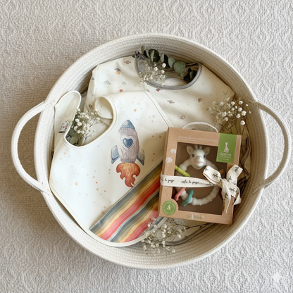 Space Gift Set (2 bibs + Sophie Teether) with Gift Box