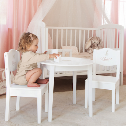 Table & Chairs Bunny White - Dream - (Personalised) PRE ORDER