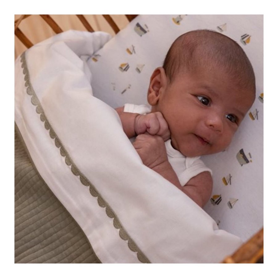 Cot Blanket Sailors Bay White