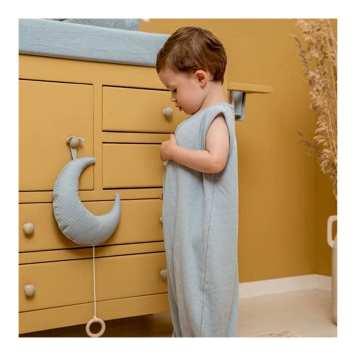 Cotton Summer Sleeping Bag TOG 0.6 90 cm Pure Soft Blue