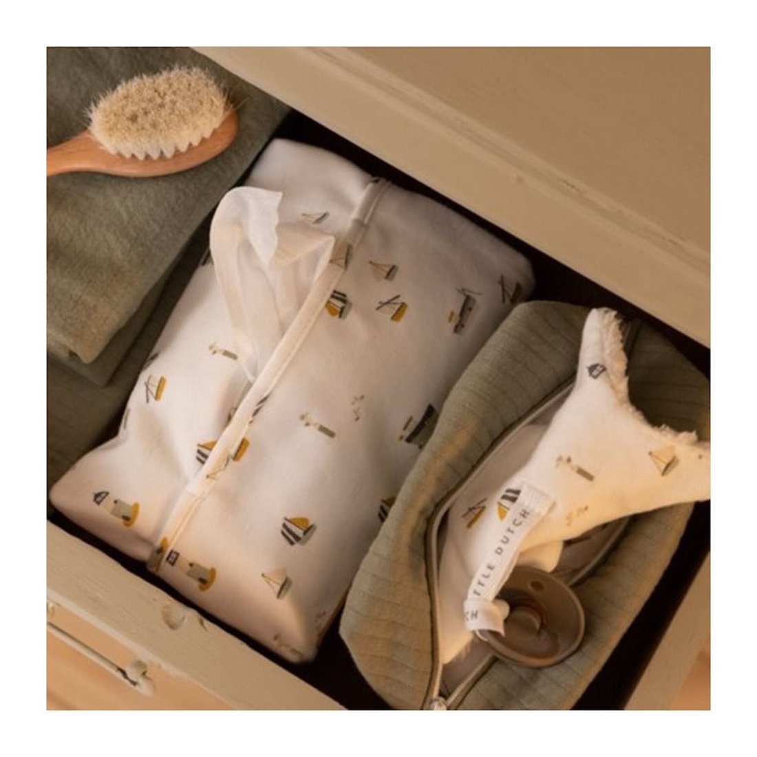 Washcloth Set Pure Olive / Sailors Bay White