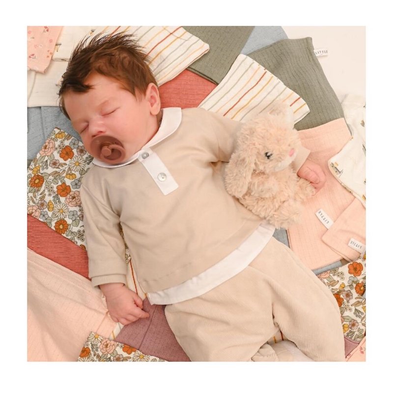 Washcloth Set Pure Olive / Sailors Bay White