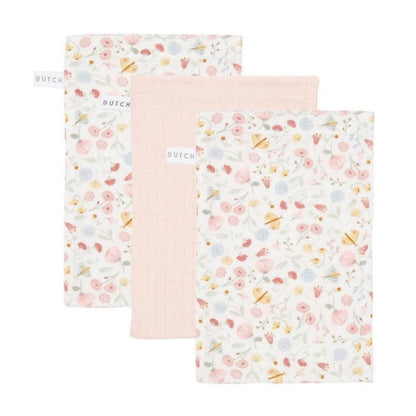 Washcloth Set Flowers & Butterflies / Pure Soft Pink