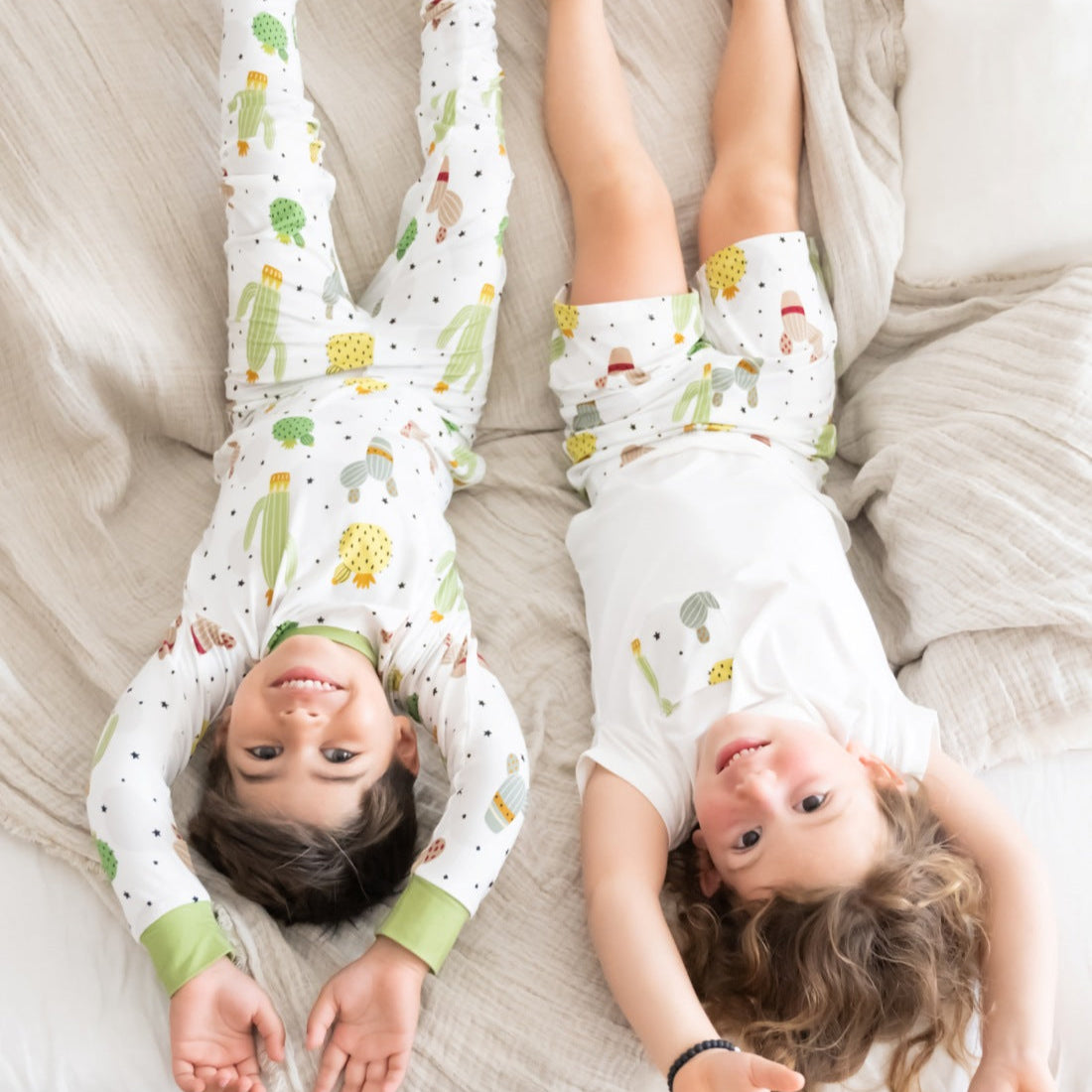 Cacti Shorts set OEKO TEX® Bamboo Yellow Green