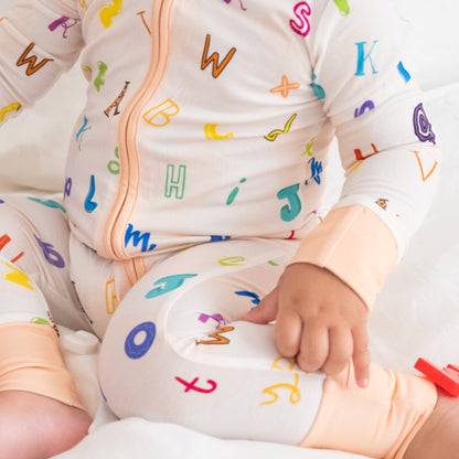 ABC zippy Onesie OEKO TEX® Bamboo Light Salmon