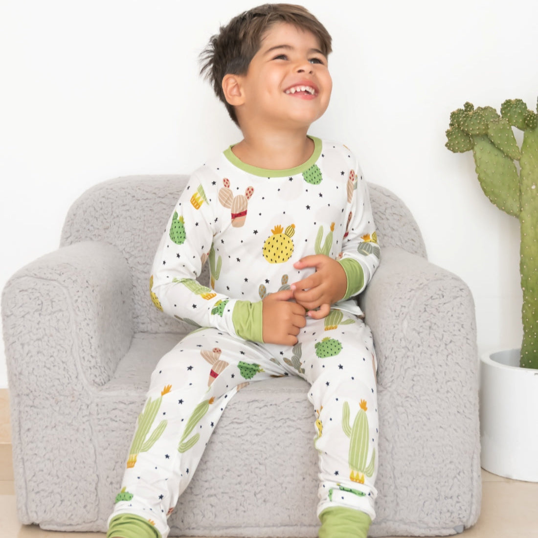 Cacti pants set OEKO TEX® Bamboo Yellow Green