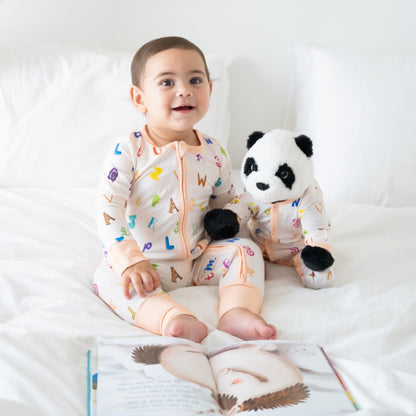 ABC zippy Onesie OEKO TEX® Bamboo Light Salmon