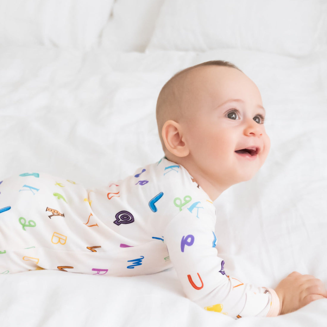 ABC Snaps Onesie OEKO TEX® Bamboo Light Salmon