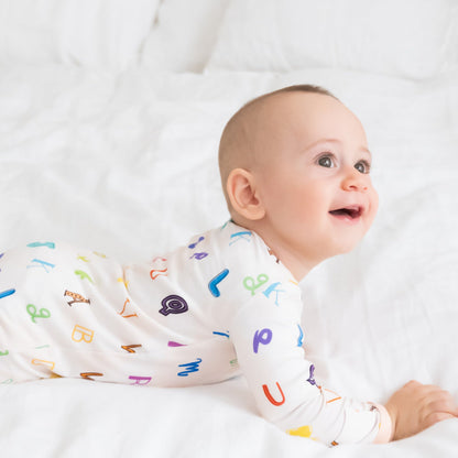 ABC Snaps Onesie OEKO TEX® Bamboo Light Salmon