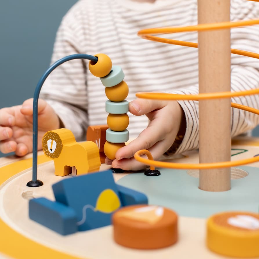 Wooden animal activity table