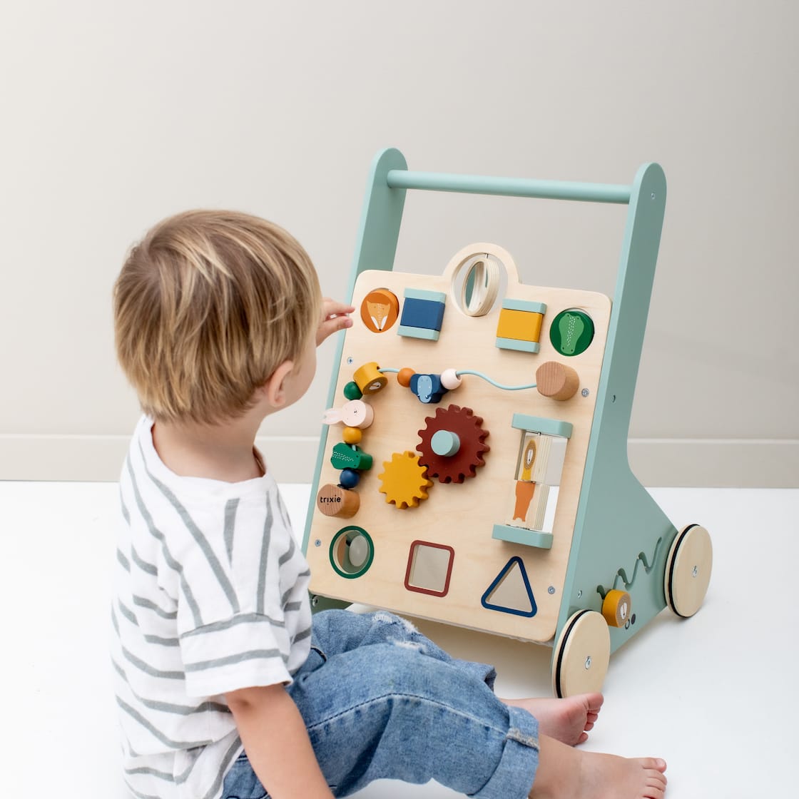 Wooden animal activity walker