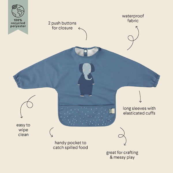 Waterproof Longsleeve Bib - Mrs. Elephant