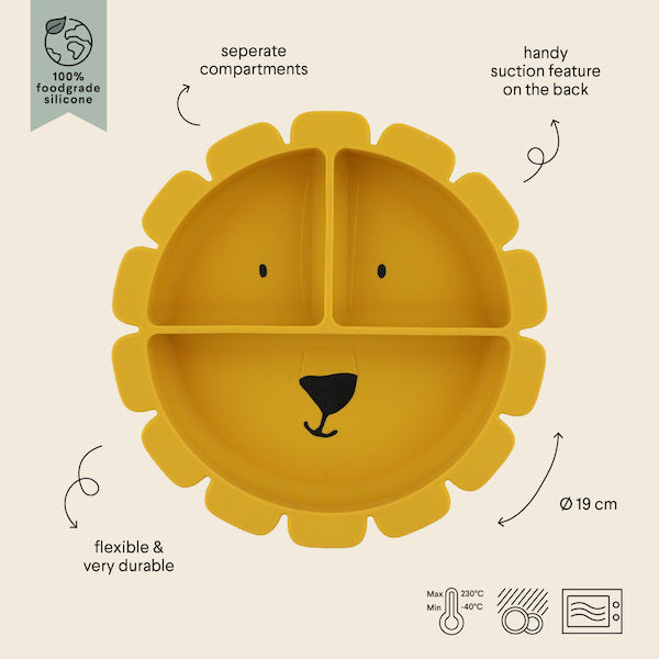 Silicone Divided Plate With Suction - Mr. Lion
