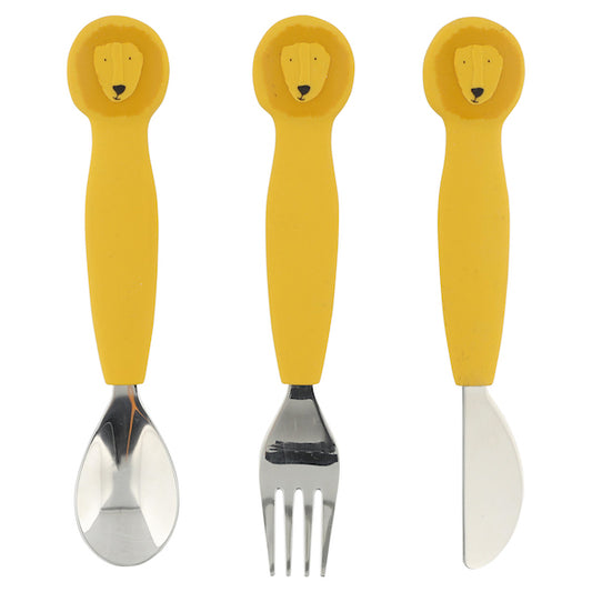 Stainless Steel Cutlery Set With Silicone Handle - Mr. Lion