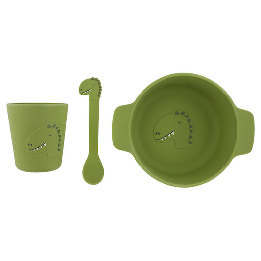 Silicone First Meal Set (Bowl, Spoon & Cup) - Mr. Dino