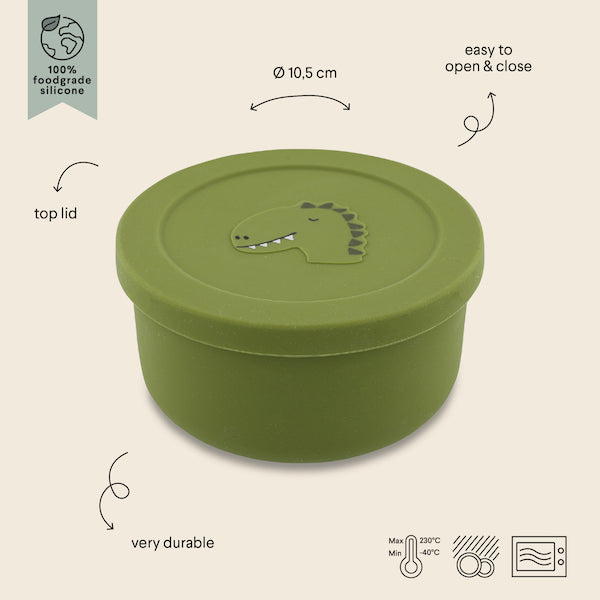 Silicone Snack Box With Lid - Mr. Dino
