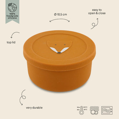 Silicone Snack Box With Lid - Mr. Fox